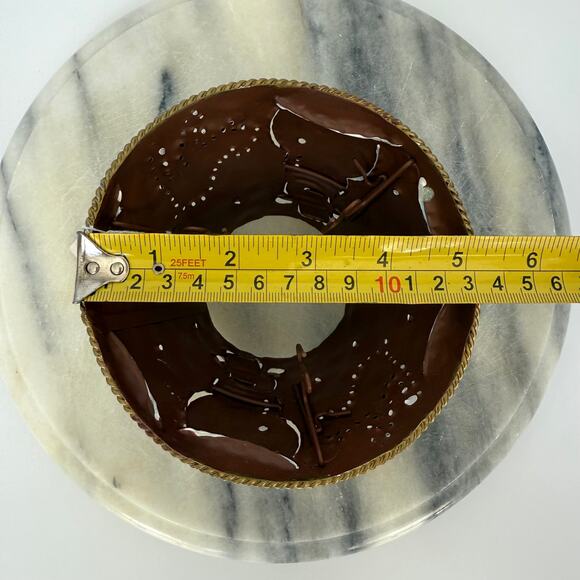 NWT Home Interiors HOMCO Metal Christmas Candle Topper with Snowman and Deer - Picture 9 of 9